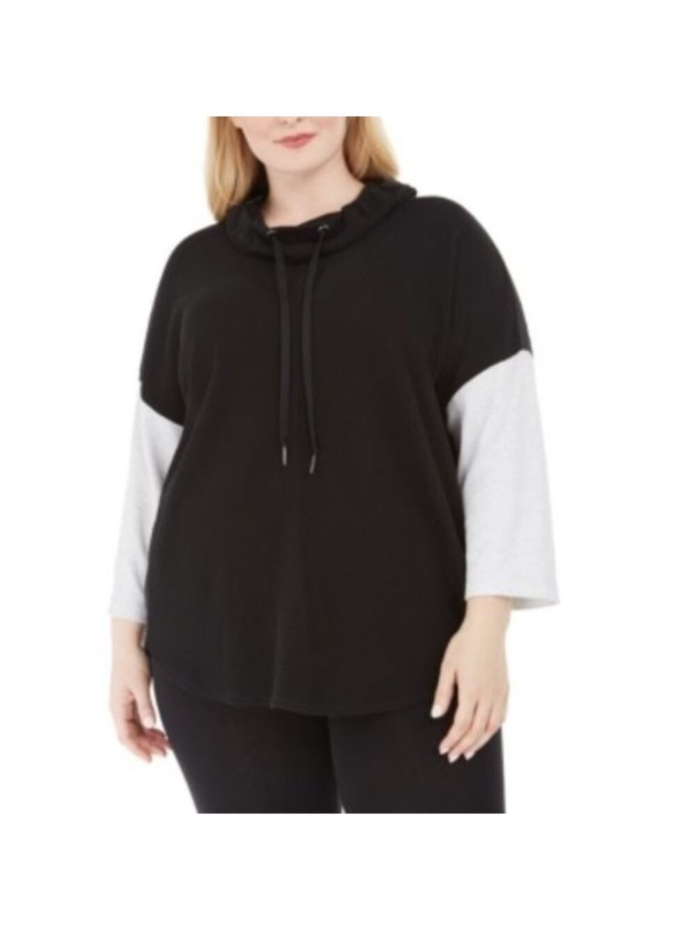 Calvin Klein Performance Plus Size Cowlneck Colorblock Sweatshirt